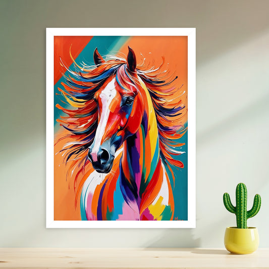 Cheval Arc-en-Ciel – Portrait Énergique