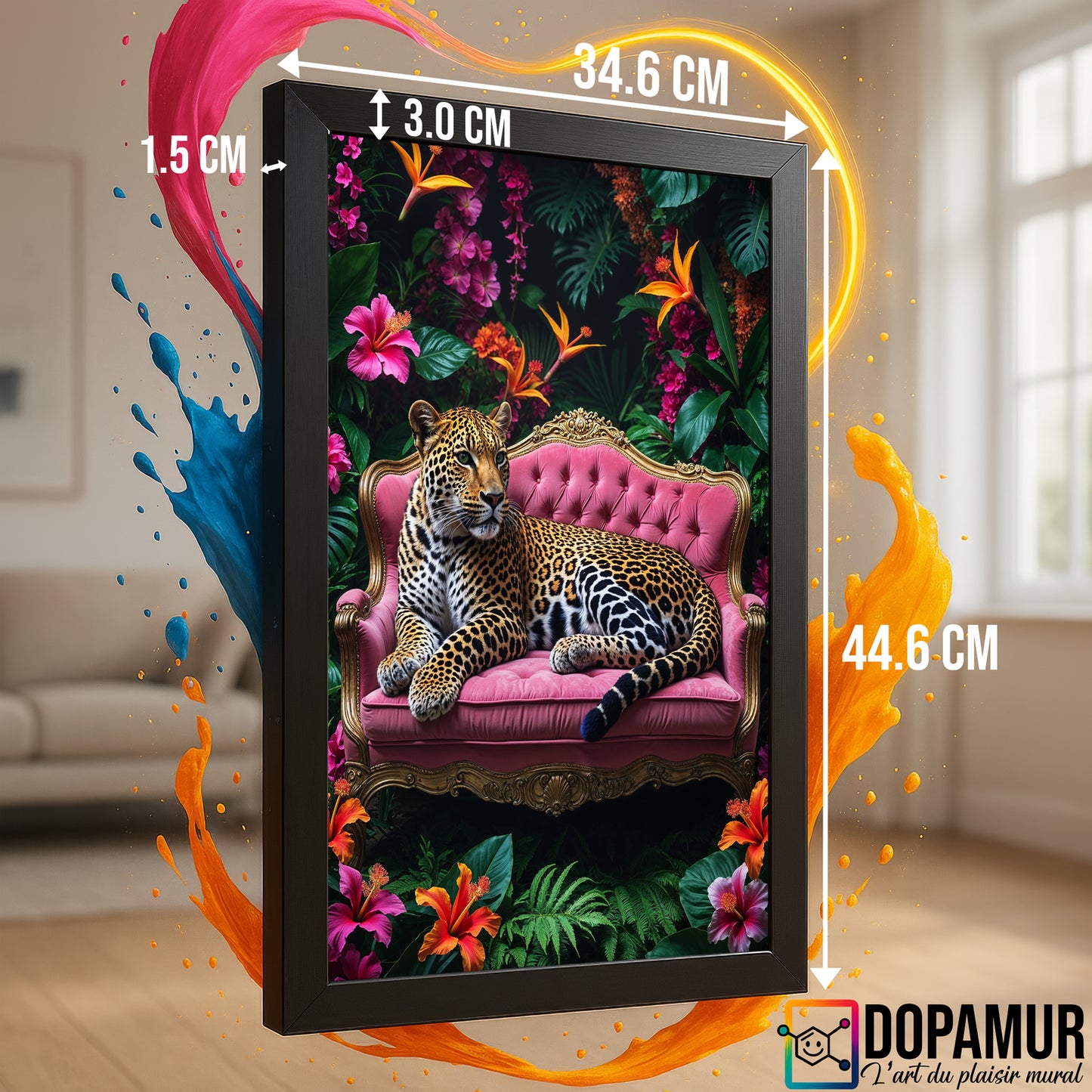 Reine Féline – Léopard sur Fauteuil Royal