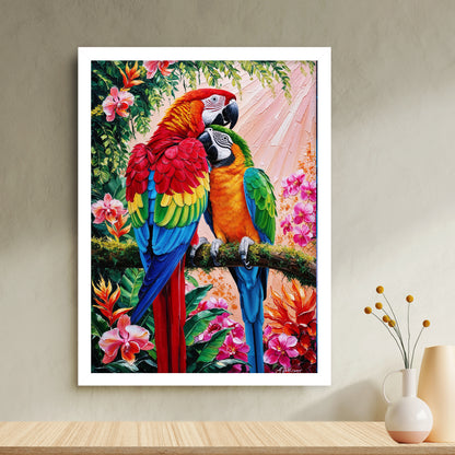 Amour Tropical – Perroquets Colorés