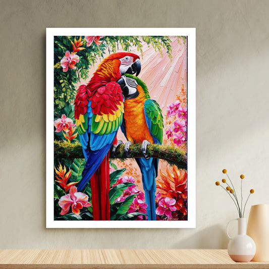Amour Tropical – Perroquets Colorés