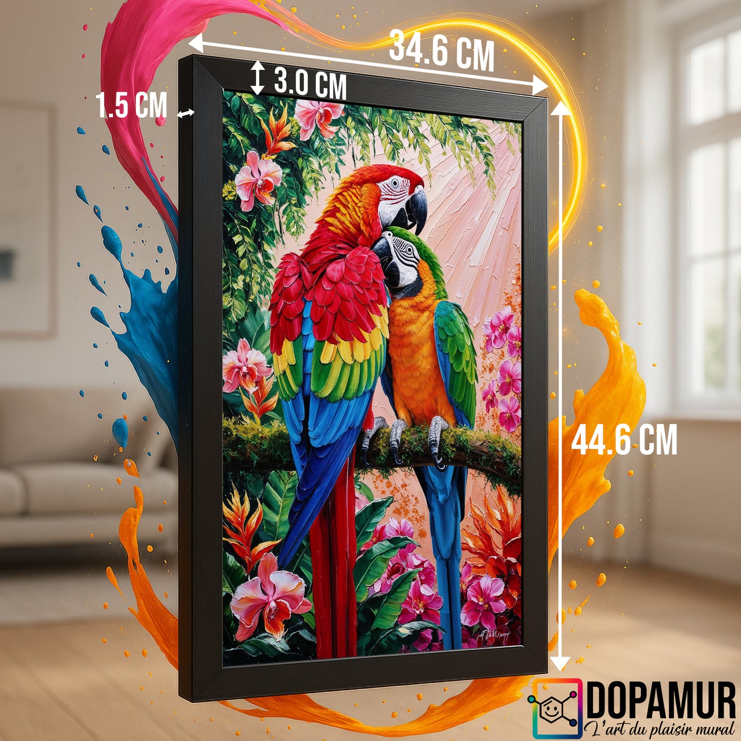 Amour Tropical – Perroquets Colorés