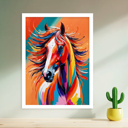 Cheval Arc-en-Ciel – Portrait Énergique