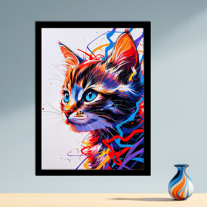 Énergie Chromatique – Chat Multicolore