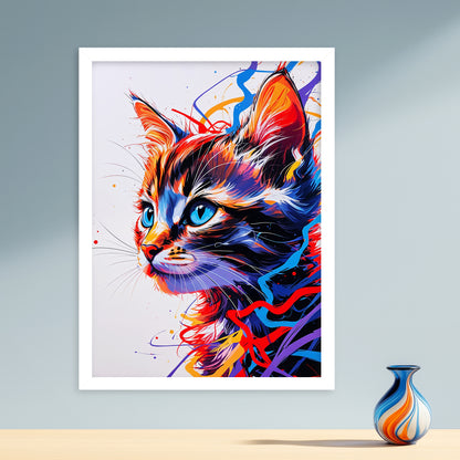 Énergie Chromatique – Chat Multicolore