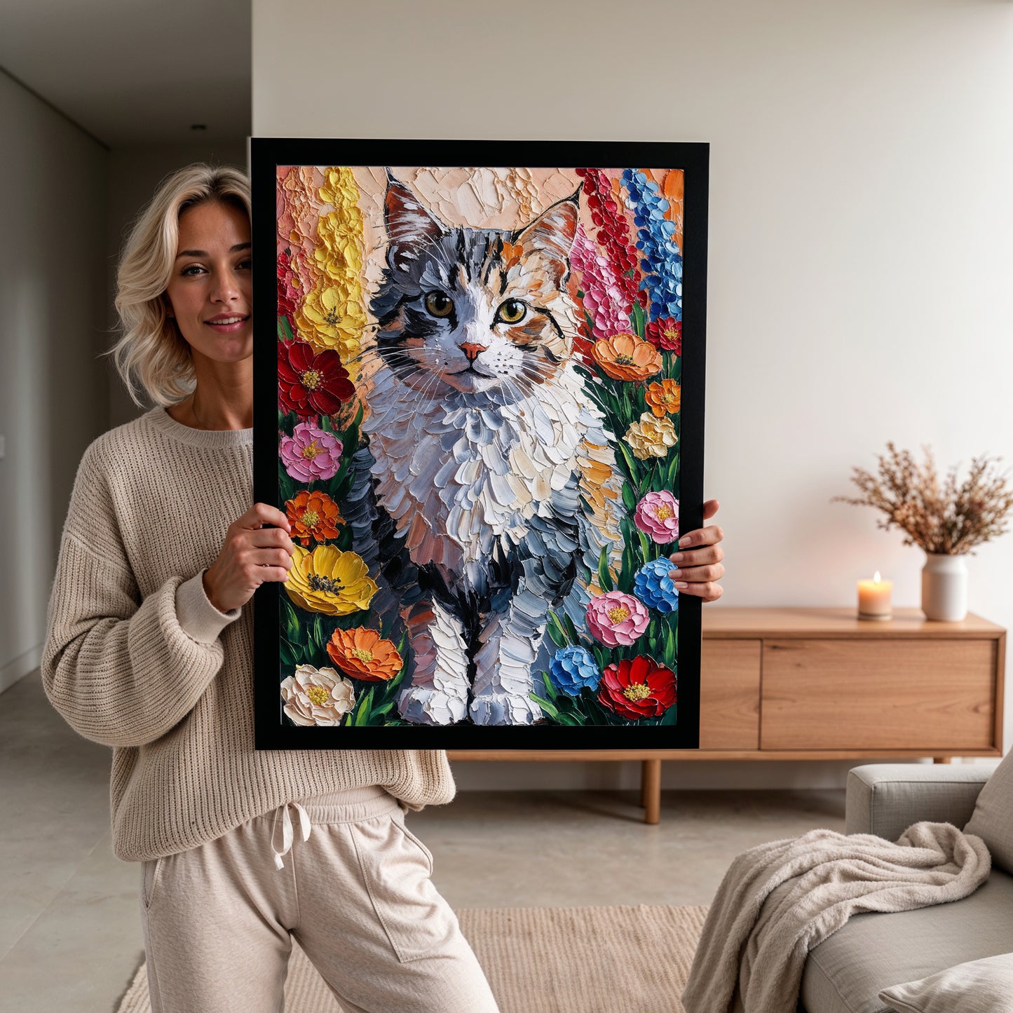 Portrait de Minou – Chat Texturé