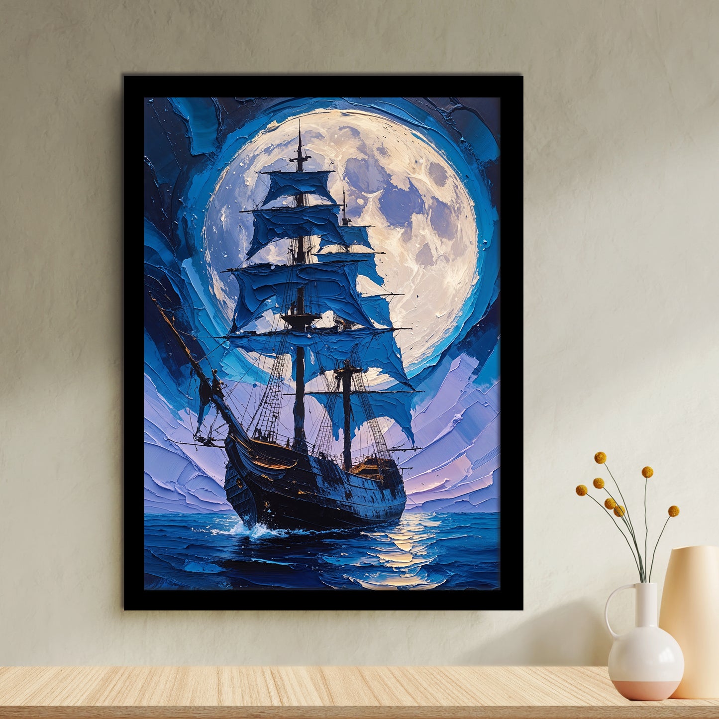 Voilier de Nuit – Bateau sous la Lune