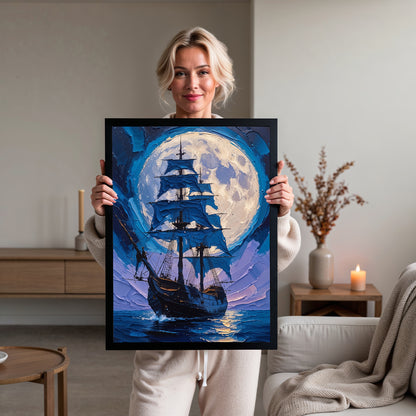 Voilier de Nuit – Bateau sous la Lune